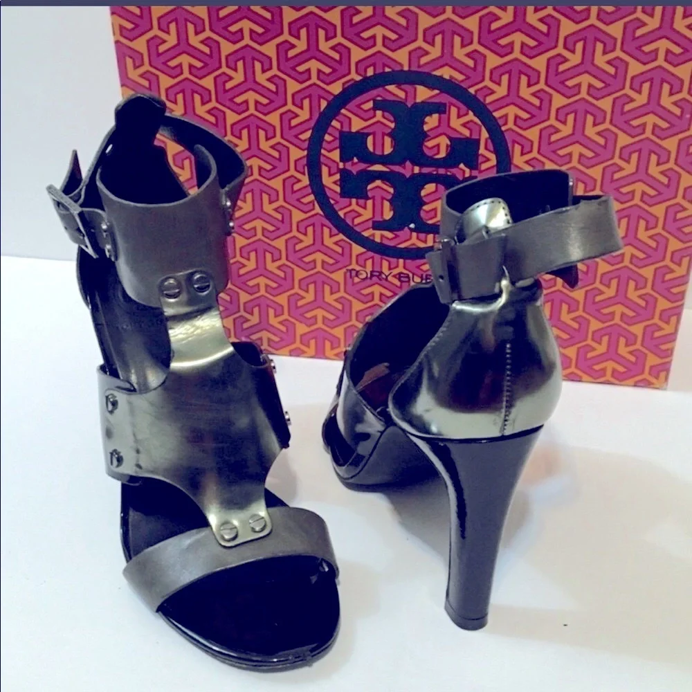 Tory Burch 'Teagen' Patent Metal Gladiator Sandals